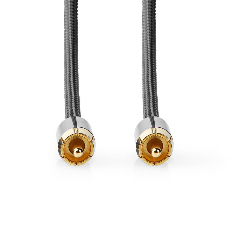 Nedis Subwoofer Cable | RCA Male | RCA Male | Gold Plated | 3.00 m | Round | 4.5 mm | Anthracite / Gun Metal Grey | Cover Box