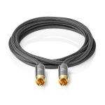 Nedis Subwoofer Cable | RCA Male | RCA Male | Gold Plated | 5.00 m | Round | 4.5 mm | Anthracite / Gun Metal Grey | Cover Box Nedis Subwoofer Cable | RCA Male | RCA Male | Gold Plated | 5.00 m | Round | 4.5 mm | Anthracite / Gun Metal Grey | Cover Box