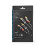 Nedis Stereo Audio Cable | 2x RCA Male | 2x RCA Male | Gold Plated | 2.00 m | Round | Grey / Gun Metal Grey | Cover Window Box Nedis Stereo Audio Cable | 2x RCA Male | 2x RCA Male | Gold Plated | 2.00 m | Round | Grey / Gun Metal Grey | Cover Window Box