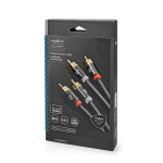 Nedis Stereo Audio Cable | 2x RCA Male | 2x RCA Male | Gold Plated | 2.00 m | Round | Grey / Gun Metal Grey | Cover Window Box Nedis Stereo Audio Cable | 2x RCA Male | 2x RCA Male | Gold Plated | 2.00 m | Round | Grey / Gun Metal Grey | Cover Window Box
