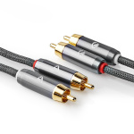 Nedis Stereo Audio Cable | 2x RCA Male | 2x RCA Male | Gold Plated | 5.00 m | Round | Grey / Gun Metal Grey | Cover Window Box Nedis Stereo Audio Cable | 2x RCA Male | 2x RCA Male | Gold Plated | 5.00 m | Round | Grey / Gun Metal Grey | Cover Window Box