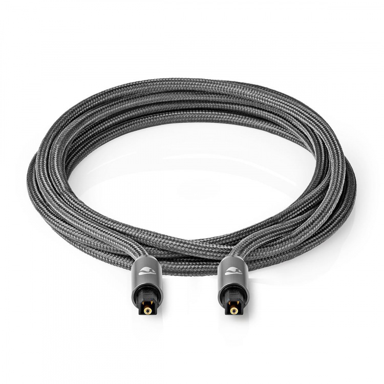 Nedis Optical Audio Cable | TosLink Male | TosLink Male | 2.00 m | Round | Cotton | Gun Metal Grey | Cover Window Box Nedis Optical Audio Cable | TosLink Male | TosLink Male | 2.00 m | Round | Cotton | Gun Metal Grey | Cover Window Box
