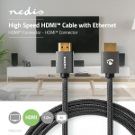 Nedis High Speed HDMI™ Cable with Ethernet | HDMI™ Connector | HDMI™ Connector | 4K@60Hz | ARC | 18 Gbps | 1.00 m | Round | Cotton | Gun Metal Grey | Cover Window Box Nedis High Speed HDMI™ Cable with Ethernet | HDMI™ Connector | HDMI™ Connector | 4K@60Hz | ARC | 18 Gbps | 1.00 m | Round | Cotton | Gun Metal Grey | Cover Window Box