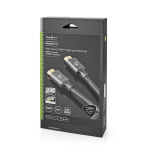 Nedis High Speed HDMI™ Cable with Ethernet | HDMI™ Connector | HDMI™ Connector | 4K@60Hz | ARC | 18 Gbps | 3.00 m | Round | Cotton | Gun Metal Grey | Cover Window Box