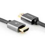 Nedis High Speed HDMI™ Cable with Ethernet | HDMI™ Connector | HDMI™ Connector | 4K@60Hz | ARC | 18 Gbps | 5.00 m | Round | Cotton | Gun Metal Grey | Cover Window Box Nedis High Speed HDMI™ Cable with Ethernet | HDMI™ Connector | HDMI™ Connector | 4K@60Hz | ARC | 18 Gbps | 5.00 m | Round | Cotton | Gun Metal Grey | Cover Window Box