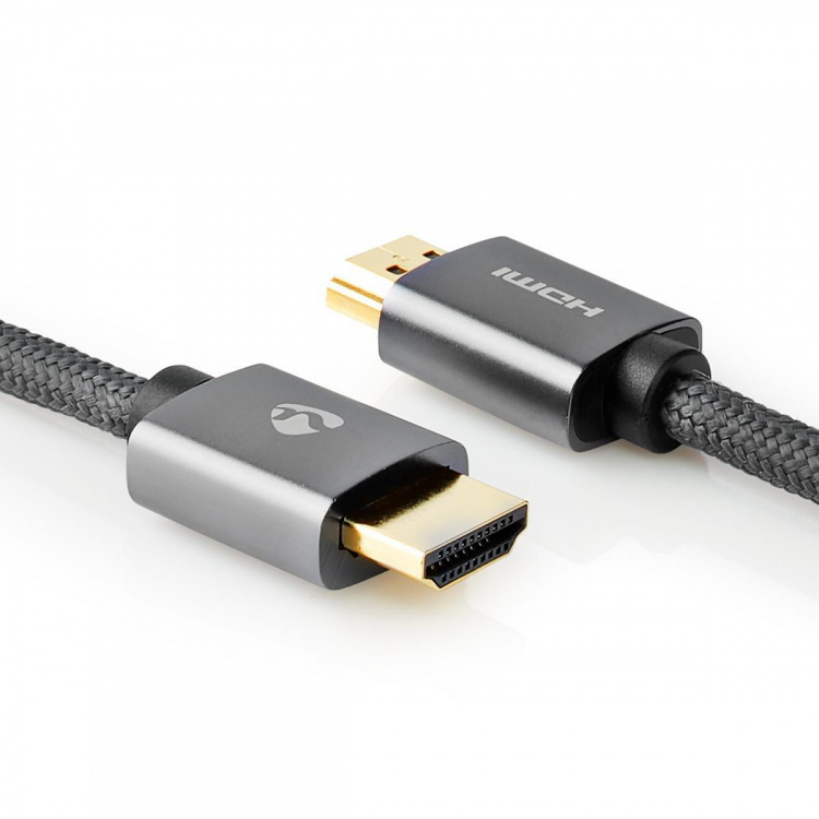 Nedis High Speed HDMI™ Cable with Ethernet | HDMI™ Connector | HDMI™ Connector | 4K@60Hz | ARC | 18 Gbps | 5.00 m | Round | Cotton | Gun Metal Grey | Cover Window Box Nedis High Speed HDMI™ Cable with Ethernet | HDMI™ Connector | HDMI™ Connector | 4K@60Hz | ARC | 18 Gbps | 5.00 m | Round | Cotton | Gun Metal Grey | Cover Window Box
