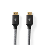 Nedis Ultra High Speed HDMI™ Cable | HDMI™ Connector | HDMI™ Connector | 8K@60Hz | 48 Gbps | 1.00 m | Round | 6.3 mm | Anthracite / Gun Metal Grey | Cover Window Box