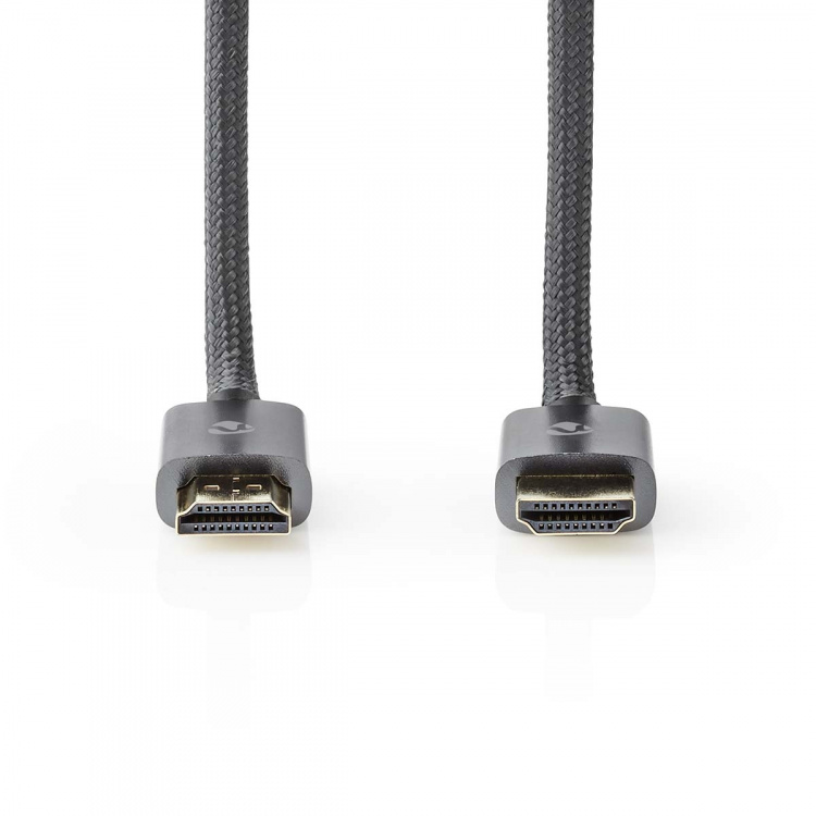 Nedis Ultra High Speed HDMI™ Cable | HDMI™ Connector | HDMI™ Connector | 8K@60Hz | 48 Gbps | 1.00 m | Round | 6.3 mm | Anthracite / Gun Metal Grey | Cover Window Box