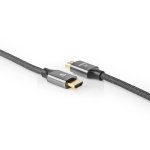 Nedis Ultra High Speed HDMI™ Cable | HDMI™ Connector | HDMI™ Connector | 8K@60Hz | 48 Gbps | 1.00 m | Round | 6.3 mm | Anthracite / Gun Metal Grey | Cover Window Box