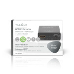 Nedis HDMI™ Extractor | HDMI™ Input | HDMI™ Output / TosLink Female / 1x 3.5 mm | Maximum resolution: 4K@60Hz | 18 Gbps | Metal | Anthracite | Gift Box