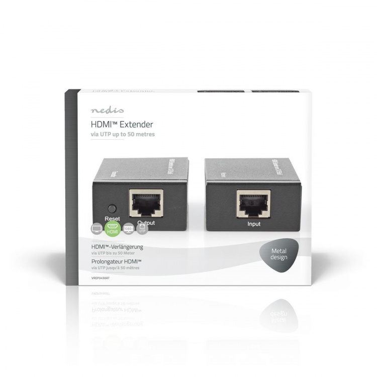 Nedis HDMI™ Extender | Over Cat6 | up to 60.0 m | 1080p | 1.65 Gbps | Metal | Anthracite