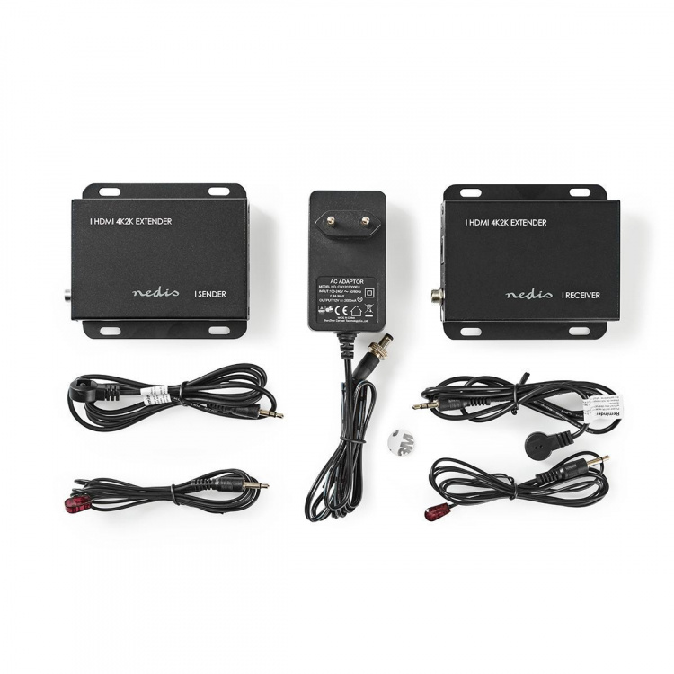 Nedis HDMI™ Extender | Over Cat6 | up to 50.0 m | 4K@30Hz | 10.2 Gbps | IR Return function | Metal | Anthracite Nedis HDMI™ Extender | Over Cat6 | up to 50.0 m | 4K@30Hz | 10.2 Gbps | IR Return function | Metal | Anthracite