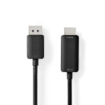 Nedis DisplayPort Cable | DisplayPort Male | HDMI™ Connector | 4K@60Hz | Nickel Plated | 2.00 m | Round | PVC | Black | Polybag Nedis DisplayPort Cable | DisplayPort Male | HDMI™ Connector | 4K@60Hz | Nickel Plated | 2.00 m | Round | PVC | Black | Polybag