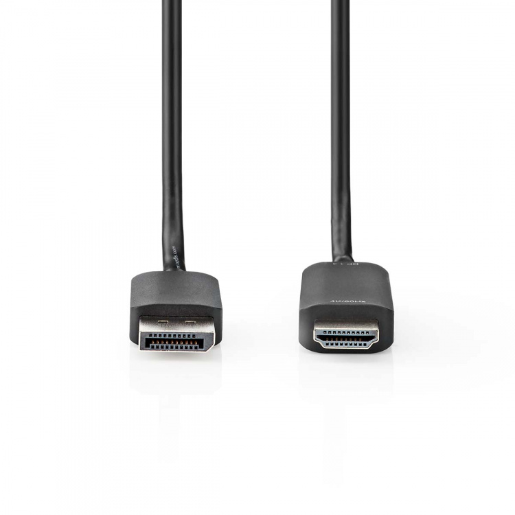 Nedis DisplayPort Cable | DisplayPort Male | HDMI™ Connector | 4K@60Hz | Nickel Plated | 2.00 m | Round | PVC | Black | Polybag Nedis DisplayPort Cable | DisplayPort Male | HDMI™ Connector | 4K@60Hz | Nickel Plated | 2.00 m | Round | PVC | Black | Polybag