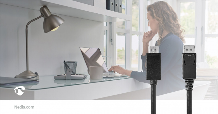 Nedis DisplayPort Cable | DisplayPort Male | HDMI™ Connector | 4K@60Hz | Nickel Plated | 2.00 m | Round | PVC | Black | Polybag Nedis DisplayPort Cable | DisplayPort Male | HDMI™ Connector | 4K@60Hz | Nickel Plated | 2.00 m | Round | PVC | Black | Polybag