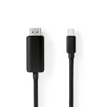Nedis Mini DisplayPort Cable | DisplayPort 1.4 | Mini DisplayPort Male | HDMI™ Connector | 48 Gbps | Nickel Plated | 2.00 m | Round | PVC | Black | Envelope Nedis Mini DisplayPort Cable | DisplayPort 1.4 | Mini DisplayPort Male | HDMI™ Connector | 48 Gbps | Nickel Plated | 2.00 m | Round | PVC | Black | Envelope