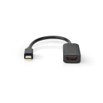 Nedis Mini DisplayPort Cable | DisplayPort 1.4 | Mini DisplayPort Male | HDMI™ Output | 48 Gbps | Nickel Plated | 0.20 m | Round | PVC | Black | Polybag Nedis Mini DisplayPort Cable | DisplayPort 1.4 | Mini DisplayPort Male | HDMI™ Output | 48 Gbps | Nickel Plated | 0.20 m | Round | PVC | Black | Polybag