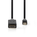 Nedis Mini DisplayPort Cable | DisplayPort 1.4 | Mini DisplayPort Male | HDMI™ Connector | 48 Gbps | Gold Plated | 2.00 m | Round | PVC | Anthracite | Window Box