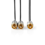 Nedis Subwoofer Cable | RCA Male | 2x RCA Male | Gold Plated | 3.00 m | Round | 4.5 mm | Grey / Gun Metal Grey | Cover Window Box
