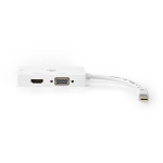 Nedis DisplayPort Adapter | Mini DisplayPort Male | DVI-D 24+1-Pin Female / HDMI™ Output / VGA Female | 4K@60Hz | Nickel Plated | Switchable | 0.20 m | Round | ABS | ABS | White | Box