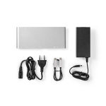 Nedis USB Adapter | USB 3.2 Gen 1 | USB-C™ Male | DisplayPort Female / HDMI™ Female / RJ45 Female / VGA Female / 2x 3.5 mm Female / 2x USB-C™ / 4x USB-A | 0.20 m | Round | Nickel Plated | Braided / Nylon | White | Window Box with Euro Lock