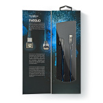 Nedis USB Cable | USB 2.0 | USB-C™ Male | USB-C™ Male | 480 Mbps | Gold Plated | 2.00 m | Round | Braided / Nylon | Black / Blue | Cover Window Box