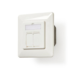 Nedis Network Wall Box | Flush Mount | 2 port(s) | CAT6a | Straight | Female | Gold Plated | PVC | White | Envelope Nedis Network Wall Box | Flush Mount | 2 port(s) | CAT6a | Straight | Female | Gold Plated | PVC | White | Envelope
