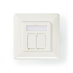 Nedis Network Wall Box | Flush Mount | 2 port(s) | CAT6a | Straight | Female | Gold Plated | PVC | White | Envelope Nedis Network Wall Box | Flush Mount | 2 port(s) | CAT6a | Straight | Female | Gold Plated | PVC | White | Envelope