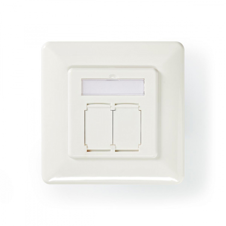 Nedis Network Wall Box | Flush Mount | 2 port(s) | CAT6a | Straight | Female | Gold Plated | PVC | White | Envelope Nedis Network Wall Box | Flush Mount | 2 port(s) | CAT6a | Straight | Female | Gold Plated | PVC | White | Envelope