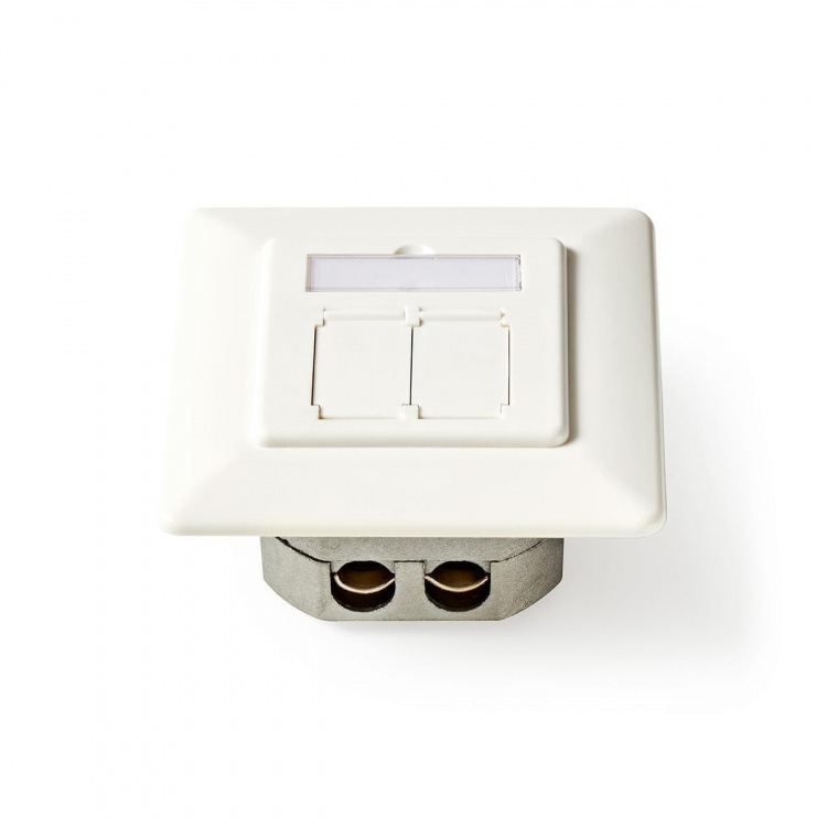 Nedis Network Wall Box | Flush Mount | 2 port(s) | CAT6a | Straight | Female | Gold Plated | PVC | White | Envelope Nedis Network Wall Box | Flush Mount | 2 port(s) | CAT6a | Straight | Female | Gold Plated | PVC | White | Envelope