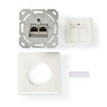 Nedis Network Wall Box | Flush Mount | 2 port(s) | CAT6a | Straight | Female | Gold Plated | PVC | White | Envelope Nedis Network Wall Box | Flush Mount | 2 port(s) | CAT6a | Straight | Female | Gold Plated | PVC | White | Envelope