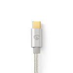 Nedis USB Cable | USB 2.0 | USB-C™ Male | USB-C™ Male | 100 W | 480 Mbps | Gold Plated | 2.00 m | Round | Braided / Nylon | Silver | Cover Window Box Nedis USB Cable | USB 2.0 | USB-C™ Male | USB-C™ Male | 100 W | 480 Mbps | Gold Plated | 2.00 m | Round | Braided / Nylon | Silver | Cover Window Box