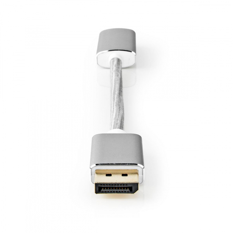 Nedis DisplayPort Cable | DisplayPort Male | HDMI™ Output | 4K@60Hz | Gold Plated | 0.20 m | Round | Braided | Silver | Cover Window Box