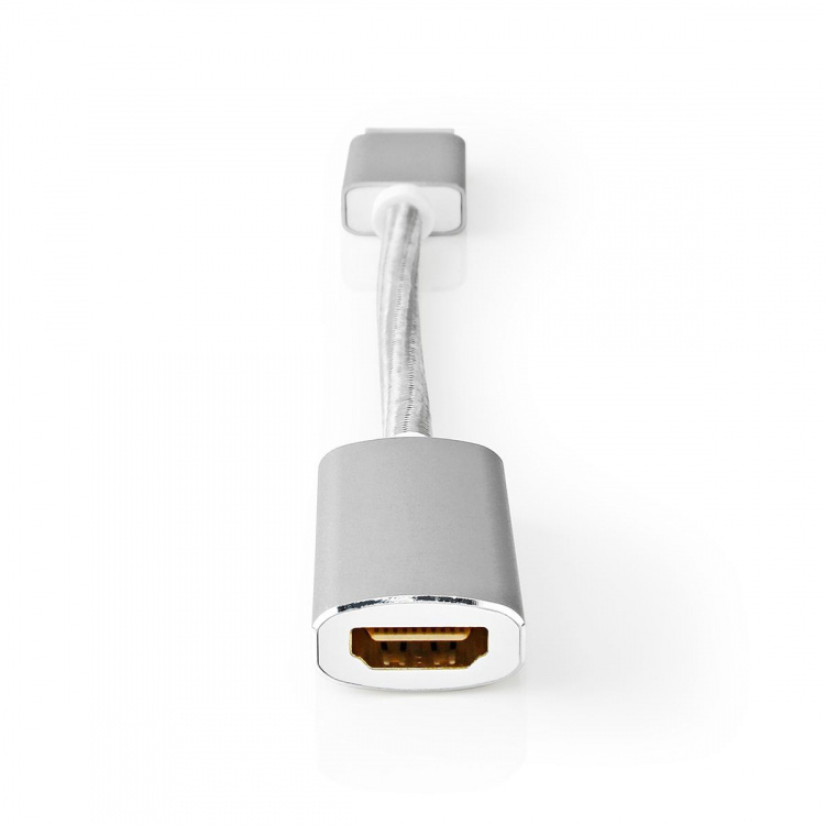 Nedis DisplayPort Cable | DisplayPort Male | HDMI™ Output | 4K@60Hz | Gold Plated | 0.20 m | Round | Braided | Silver | Cover Window Box
