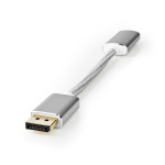 Nedis DisplayPort Cable | DisplayPort Male | HDMI™ Output | 4K@60Hz | Gold Plated | 0.20 m | Round | Braided | Silver | Cover Window Box