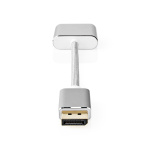Nedis DisplayPort Cable | DisplayPort Male | DVI-D 24+1-Pin Female | 1080p | Gold Plated | 0.20 m | Round | Braided | Silver | Cover Window Box