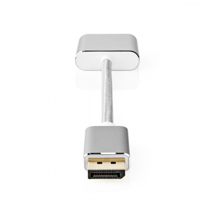 Nedis DisplayPort Cable | DisplayPort Male | DVI-D 24+1-Pin Female | 1080p | Gold Plated | 0.20 m | Round | Braided | Silver | Cover Window Box