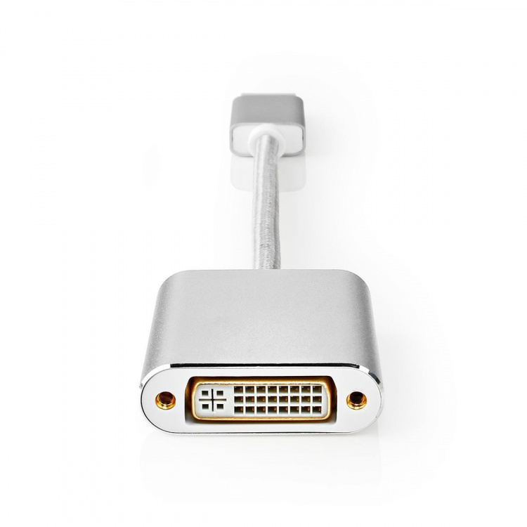 Nedis DisplayPort Cable | DisplayPort Male | DVI-D 24+1-Pin Female | 1080p | Gold Plated | 0.20 m | Round | Braided | Silver | Cover Window Box