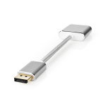 Nedis DisplayPort Cable | DisplayPort Male | DVI-D 24+1-Pin Female | 1080p | Gold Plated | 0.20 m | Round | Braided | Silver | Cover Window Box
