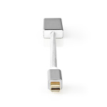 Nedis Mini DisplayPort Cable | DisplayPort 1.2 | Mini DisplayPort Male | DisplayPort Female | 21.6 Gbps | Gold Plated | 0.20 m | Round | Braided | Silver | Cover Window Box