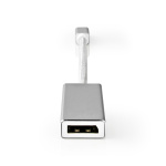Nedis Mini DisplayPort Cable | DisplayPort 1.2 | Mini DisplayPort Male | DisplayPort Female | 21.6 Gbps | Gold Plated | 0.20 m | Round | Braided | Silver | Cover Window Box