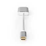 Nedis USB Adapter | USB 3.2 Gen 1 | USB-C™ Male | HDMI™ Female | Power delivery | 0.20 m | Round | Gold Plated | Braided / Nylon | Silver | Cover Window Box