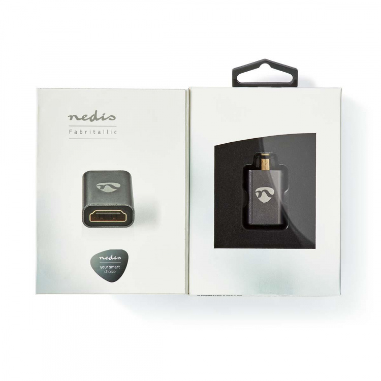 Nedis HDMI™ Adapter | HDMI™ Male / HDMI™ Micro Connector | HDMI™ Output | Gold Plated | Straight | Aluminium | Gun Metal Grey | 1 pcs | Cover Window Box Nedis HDMI™ Adapter | HDMI™ Male / HDMI™ Micro Connector | HDMI™ Output | Gold Plated | Straight | Aluminium | Gun Metal Grey | 1 pcs | Cover Window Box