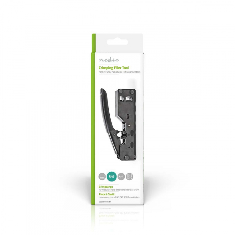 Nedis Crimp pliers | CAT5 / CAT5e / CAT6 / CAT6a / CAT7 / RJ12 | Cutting / Plier | ABS / Steel | Black Nedis Crimp pliers | CAT5 / CAT5e / CAT6 / CAT6a / CAT7 / RJ12 | Cutting / Plier | ABS / Steel | Black