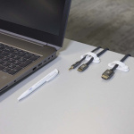 Nedis Cable Management | Cable Clip | Locked | 3 pcs | Number of slots: 3 Slots | Maximum cable thickness: 7.5 mm | Polypropylene | White