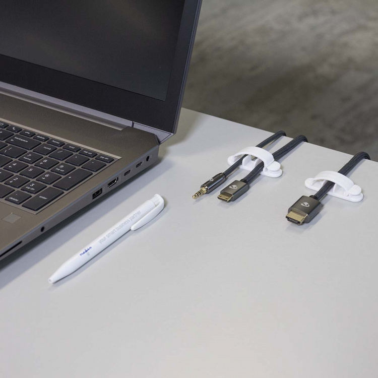 Nedis Cable Management | Cable Clip | Locked | 3 pcs | Number of slots: 3 Slots | Maximum cable thickness: 7.5 mm | Polypropylene | White