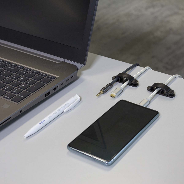 Nedis Cable Management | Cable Clip | Locked | 3 pcs | Number of slots: 3 Slots | Maximum cable thickness: 7.5 mm | Polypropylene | Black Nedis Cable Management | Cable Clip | Locked | 3 pcs | Number of slots: 3 Slots | Maximum cable thickness: 7.5 mm | Polypropylene | Black