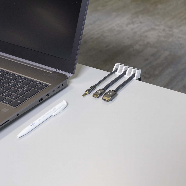 Nedis Cable Management | Cable Clip | Click and Go | 2 pcs | Number of slots: 5 Slots | Maximum cable thickness: 7.1 mm | Polypropylene | White Nedis Cable Management | Cable Clip | Click and Go | 2 pcs | Number of slots: 5 Slots | Maximum cable thickness: 7.1 mm | Polypropylene | White