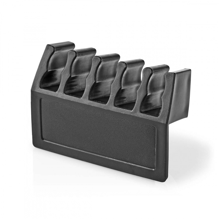 Nedis Cable Management | Cable Clip | Click and Go | 2 pcs | Number of slots: 5 Slots | Maximum cable thickness: 7.1 mm | Polypropylene | Black Nedis Cable Management | Cable Clip | Click and Go | 2 pcs | Number of slots: 5 Slots | Maximum cable thickness: 7.1 mm | Polypropylene | Black