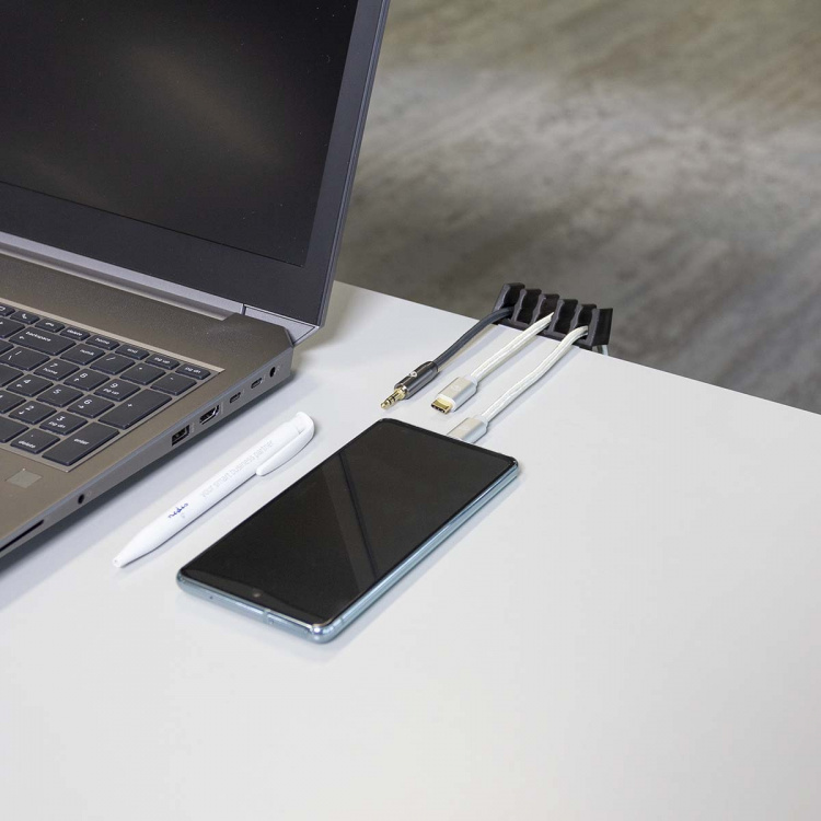 Nedis Cable Management | Cable Clip | Click and Go | 2 pcs | Number of slots: 5 Slots | Maximum cable thickness: 7.1 mm | Polypropylene | Black Nedis Cable Management | Cable Clip | Click and Go | 2 pcs | Number of slots: 5 Slots | Maximum cable thickness: 7.1 mm | Polypropylene | Black